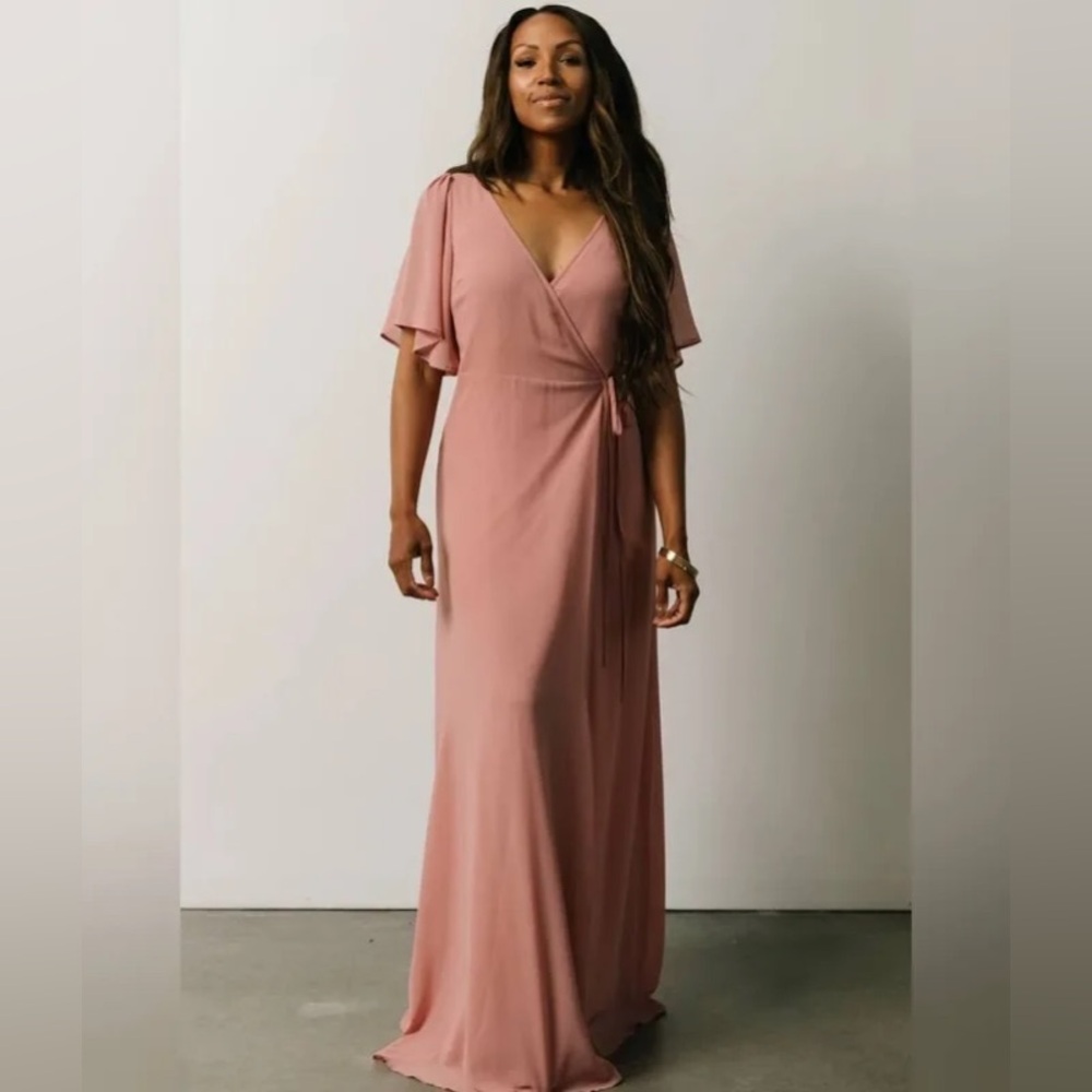 Baltic Born Ivy Wrap Maxi Dress in Blush Color. Never worn. Size XL.